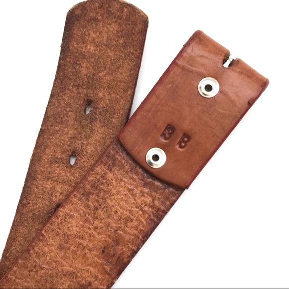 Vintage Tooled Leather Mexico Belt 38 main image 8